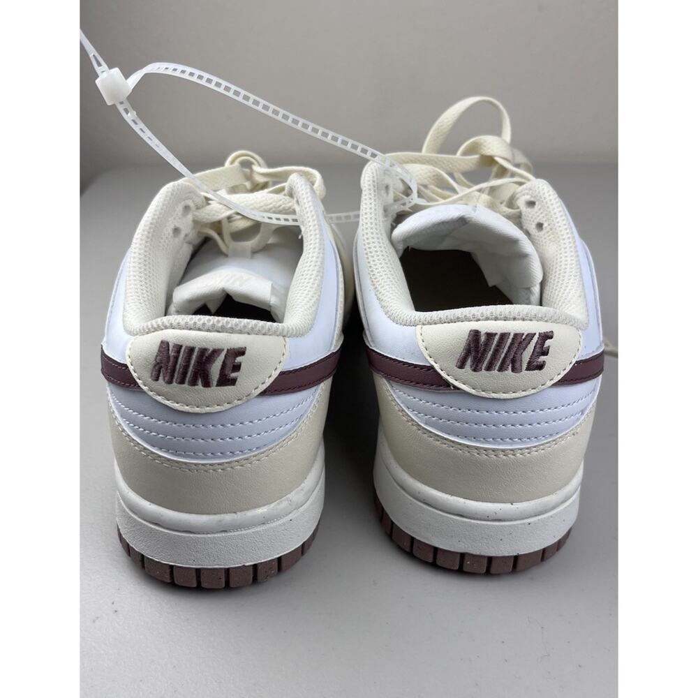 Nike Dunk Low Women’s 7 White Sail Burgundy Leather Y2K Retro Sneakers - Picture 4 of 6